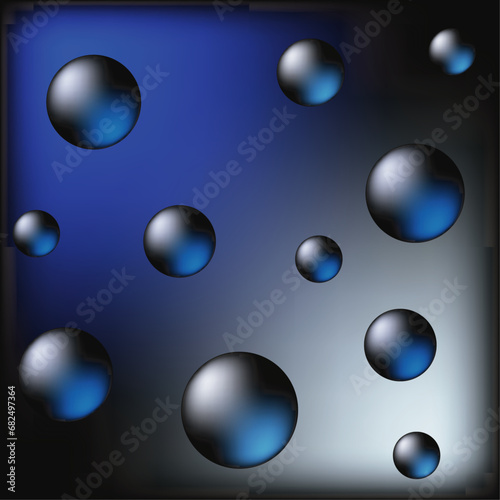 PrinAbstract background with metal balls in the form of a mercury bubble for graphic designt