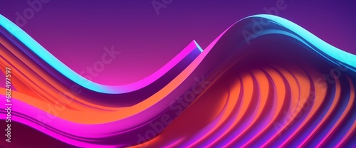 Gradient Big Neon 3d Wave Background