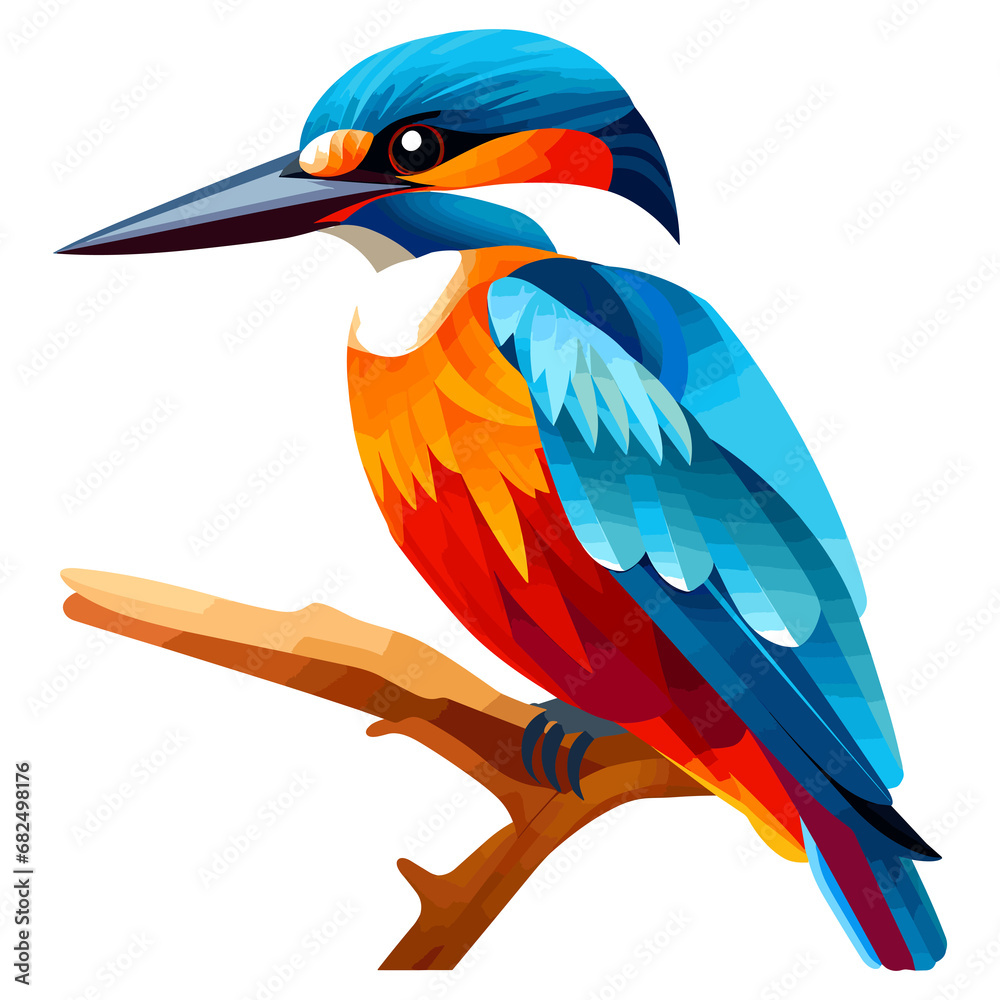 Beautiful kingfisher bird icon. Cute Kingfisher bird cartoon illustration, transparent background Beautiful kingfisher bird icon. Cute Kingfisher bird cartoon illustration, transparent background