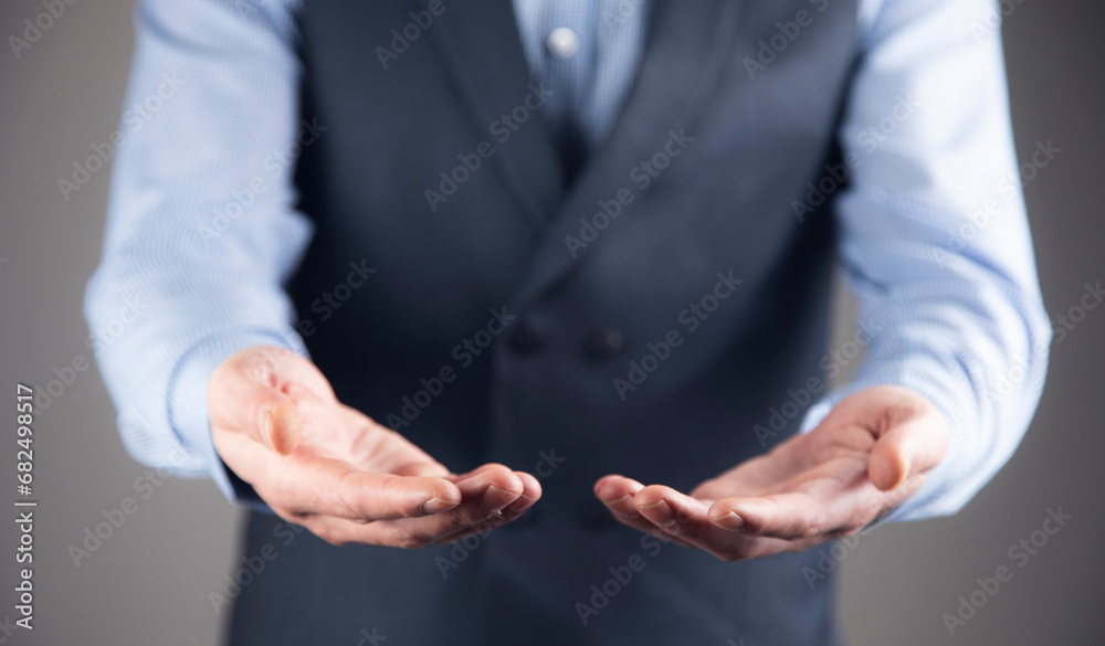 Fototapeta premium businessman in suit making gesture