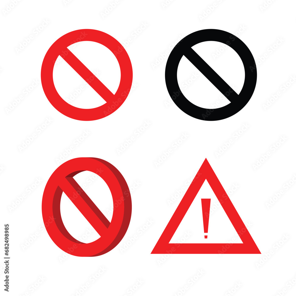 Ban Symbol Vector Icon Illustration Ban Stop mark sign Illustration Icon