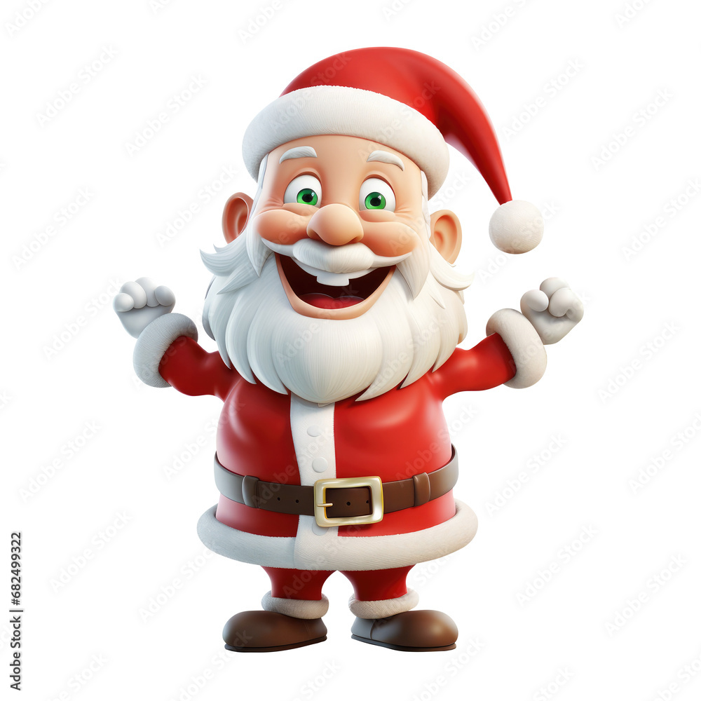 santa claus 3d rendered illustration on white background. santa claus 3d rendered illustration on white background.