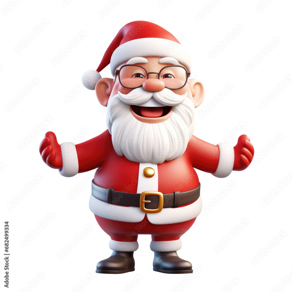 santa claus 3d rendered illustration on white background. santa claus 3d rendered illustration on white background.