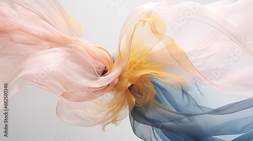 Abstract colored smoke on white background, Ethereal graphic design, Alcohol ink on water.