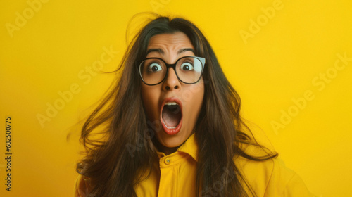 Shocked woman with open mouth.