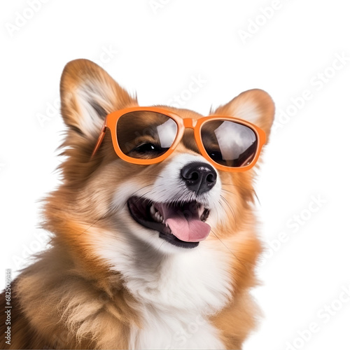 Summer-ready Happy and Cool Corgi dog in sunglasses, brown dog, isolated on Transparent background, png  © Only Best PNG's