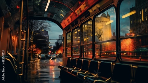 an image of city lights from a passenger on a scenic tram ride © Wajid