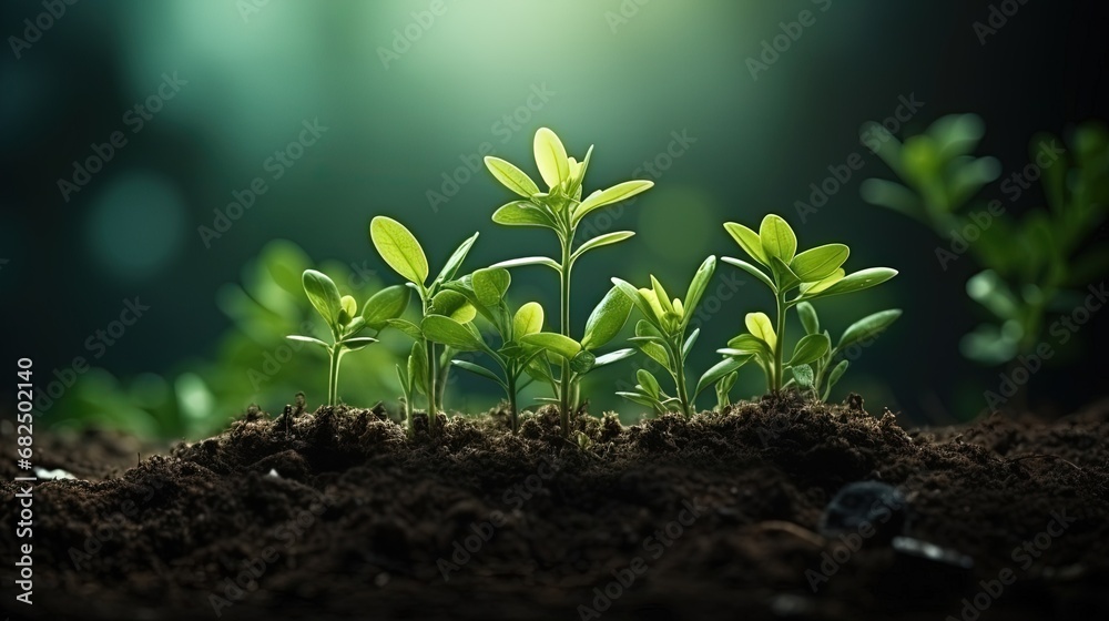 Small trees with green leaves, natural growth and sunlight, the concept of agriculture and sustainable plant growth. Small trees with green leaves, natural growth and sunlight, the concept of agriculture and sustainable plant growth.