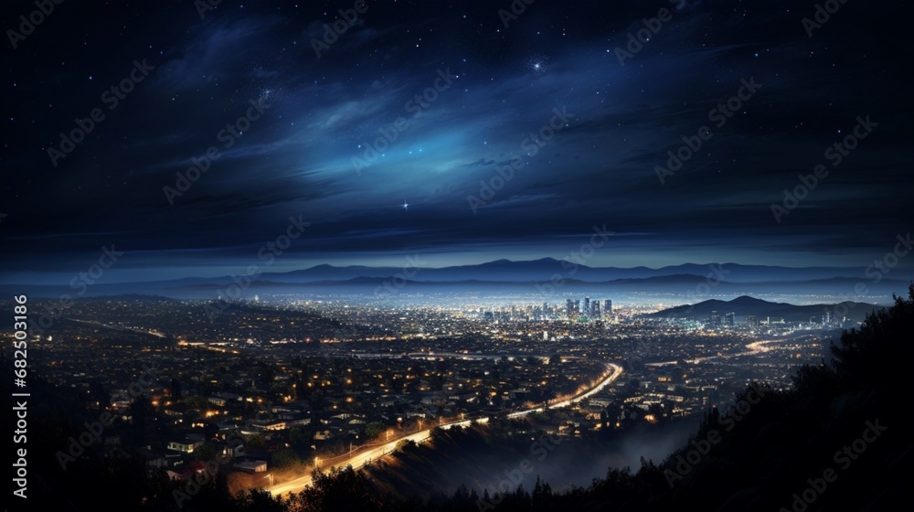 an image of city lights from a hillside viewpoint