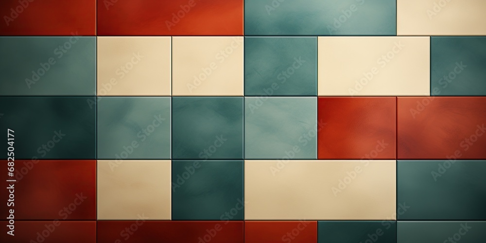 Fototapeta premium Experience groovy 70s vibes with a clean, minimalist vintage background featuring abstract geometric patterns in a trendy retro aesthetic.