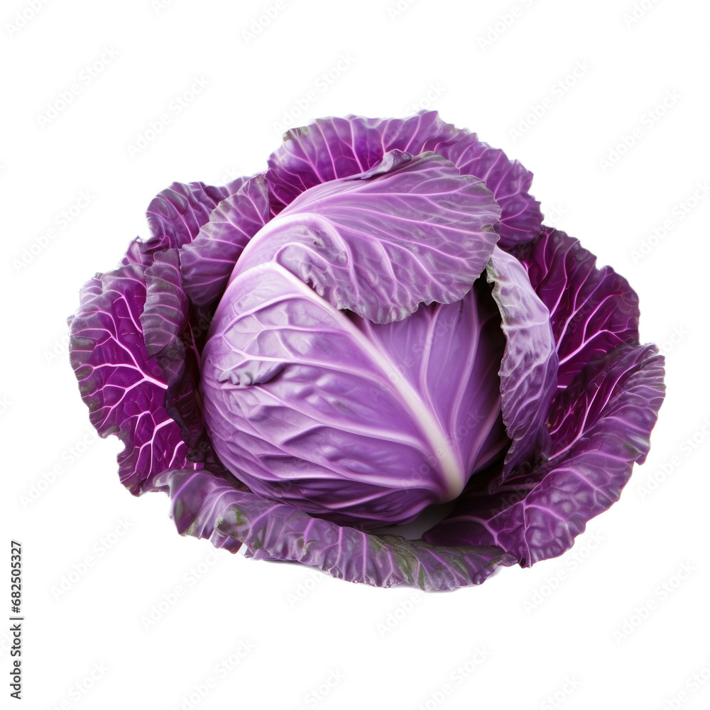 Red cabbage from a top view in an isolated and transparent PNG in a Vegetable-themed, photorealistic illustration. Generative ai Red cabbage from a top view in an isolated and transparent PNG in a Vegetable-themed, photorealistic illustration. Generative ai