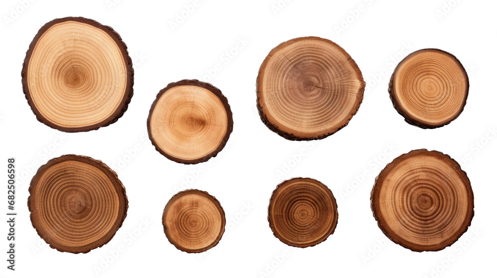a round slab of wood in a top view, isolated and transparent PNG in a Woodworking-themed, photorealistic illustration. Generative ai a round slab of wood in a top view, isolated and transparent PNG in a Woodworking-themed, photorealistic illustration. Generative ai
