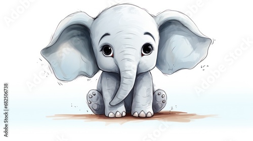  a baby elephant sitting on the ground with its trunk in the air and it's face to the side of the elephant's head, with it's eyes wide open.