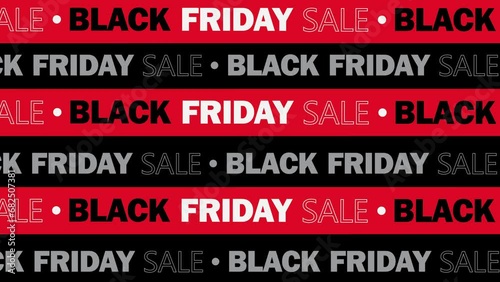 Black Friday Sale with layers style text, video black and red and white color