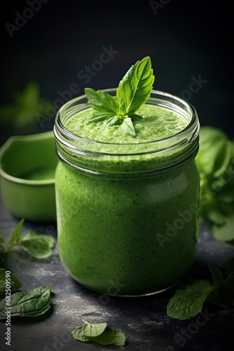Green smoothie. Detox, diet and healthy eating concept. Generative Ai