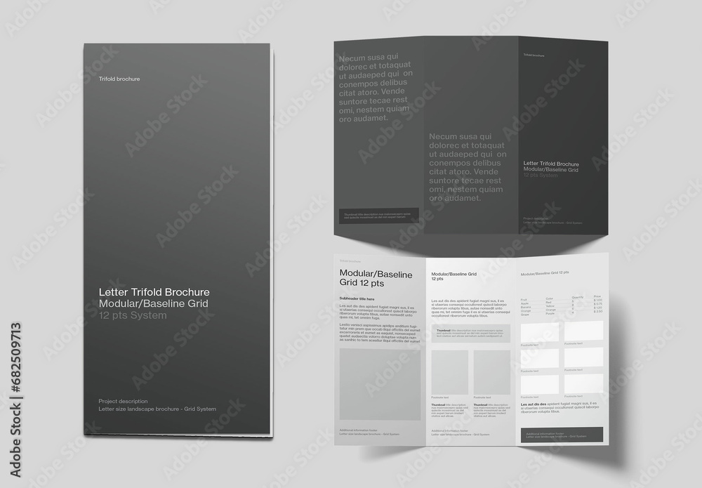 Modular & Baseline Grid Trifold Brochure Stock Template | Adobe Stock