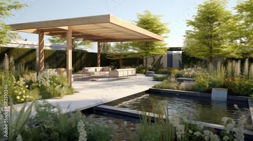 garden that seamlessly integrates with the surrounding architecture