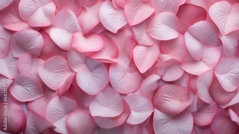  a large amount of pink petals in the shape of hearts are shown in this close up view of a wall of pink petals in the shape of a heart on a wall.