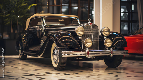 Classic vintage car front angle, pristine condition © Matthias