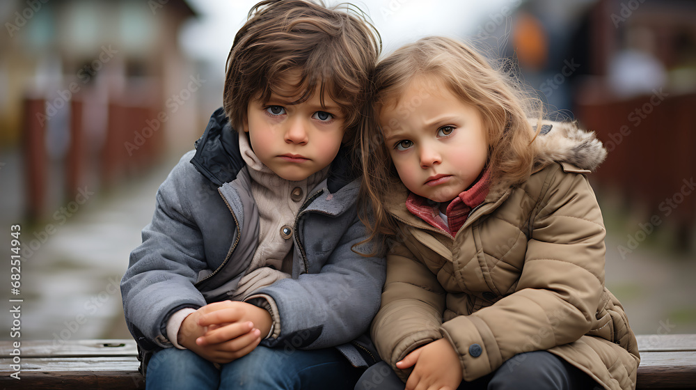 Fototapeta premium Niños tristes