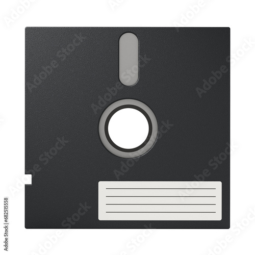 Retro 5.25 inch floppy disk on transparent background