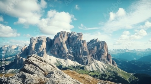 Panoramic beauty of majestic mountain peaks