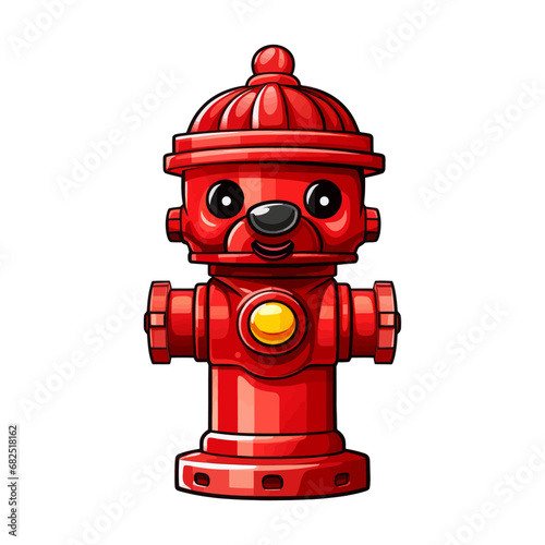 Cute fire hydrant. Cartoon vector illustration