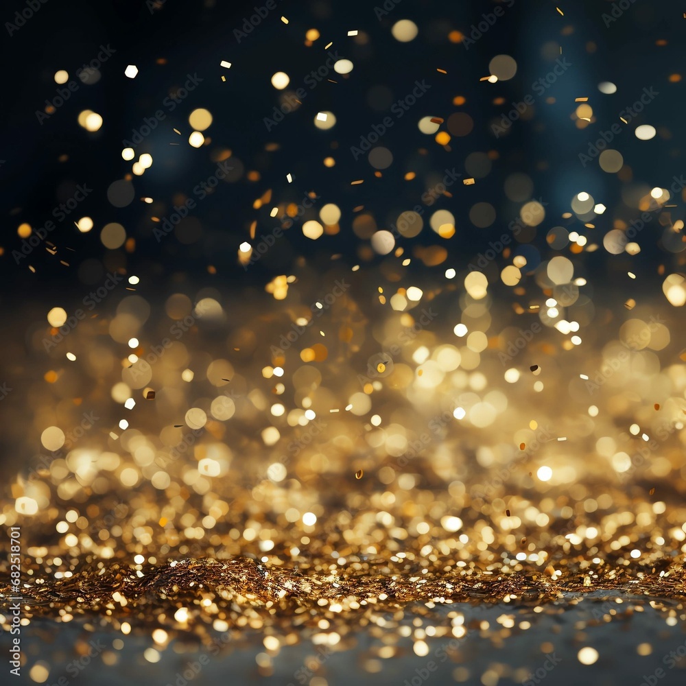 golden christmas confetti background