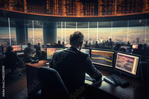Investment bankers sit on busy trading floors in global financial markets.