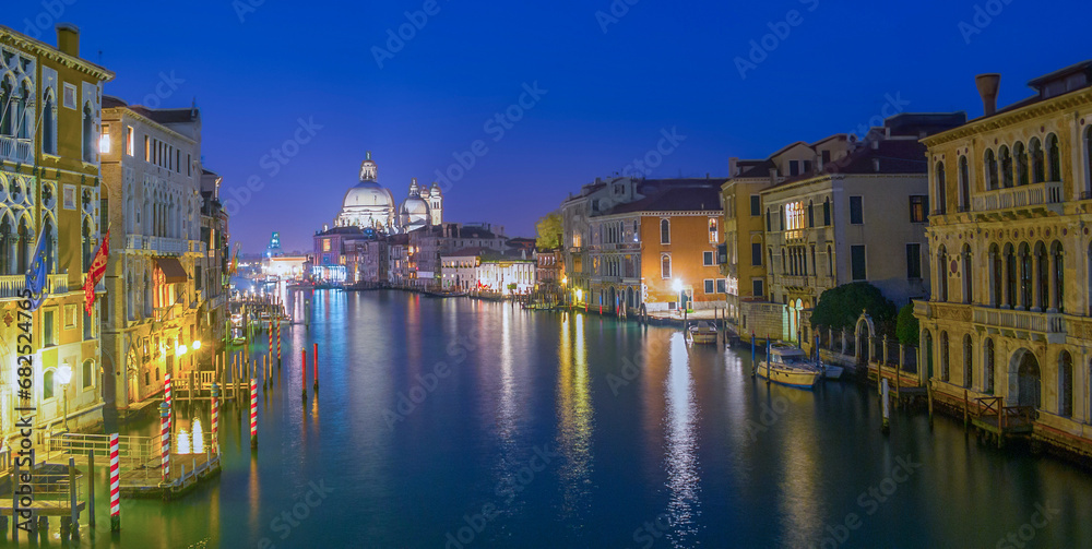 Clear night in Canal Grande in Venice