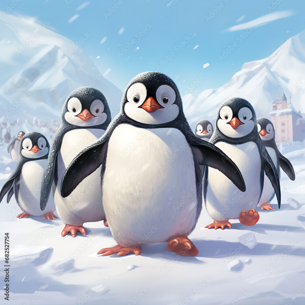 3D model of a penguin with white background 3D model of a penguin with white background