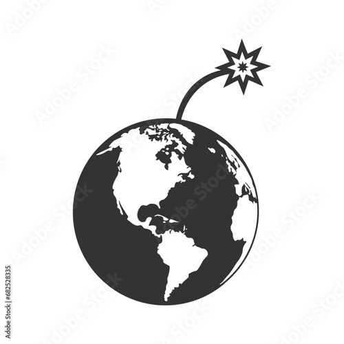 earth bomb icon vector ilustration.