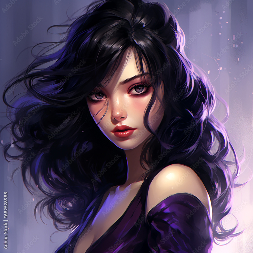 portrait of a woman with long hair portrait of a woman with long hair