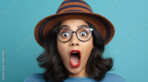 Young african american woman wearing casual clothes and hat and glasses afraid and shocked with surprise expression, fear and excited face. face.
