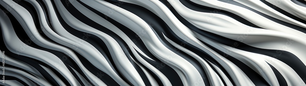 Dynamic Wave Pattern in Black and White Dynamic Wave Pattern in Black and White