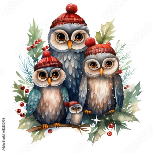 owl in winter, generative ai