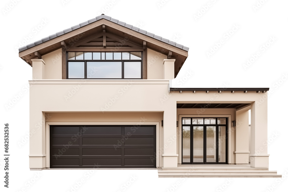 Modern contemporary house isolated on transparent background, png. family house