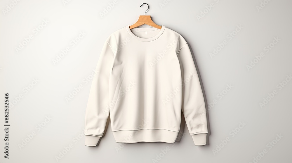 a flat white sweatshirt with short ties, impeccably displayed on a wrinkle-free white background, the elegance of modern advertising. a flat white sweatshirt with short ties, impeccably displayed on a wrinkle-free white background, the elegance of modern advertising.