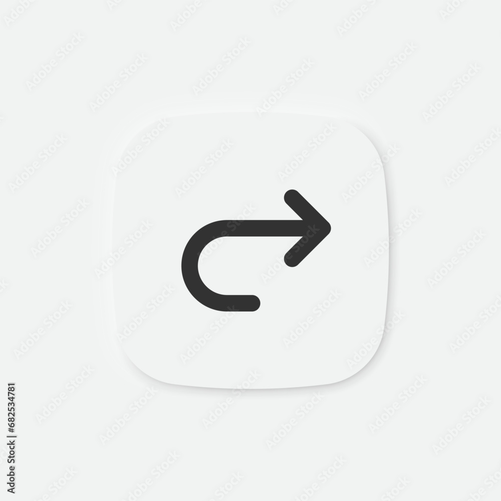 Return icon. Arrow right sign. Redo symbols. Turn back symbol. Vector isolated sign. Return icon. Arrow right sign. Redo symbols. Turn back symbol. Vector isolated sign.