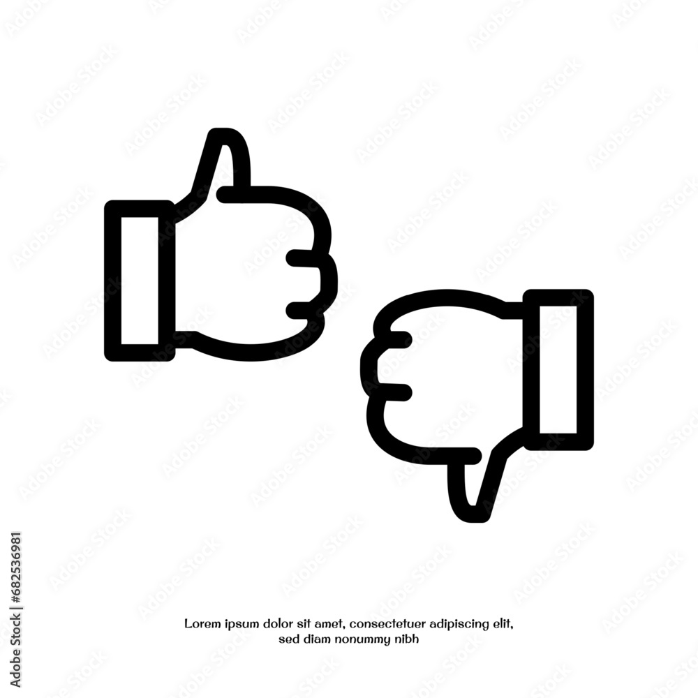 tumbs up and down outline icon pixel perfect for website or mobile app tumbs up and down outline icon pixel perfect for website or mobile app