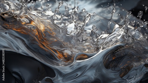 Cascading liquid metal frozen in a moment of chaotic beauty. © Mustafa_Art