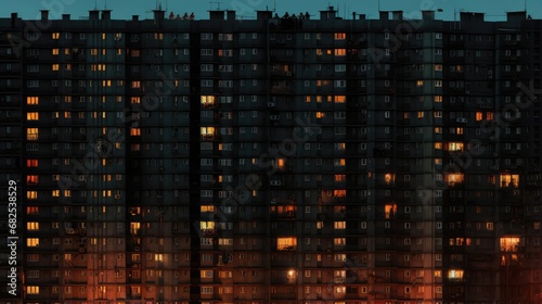 gloomy soviet buildings Russia depressive comfort wallpaper smartphone photo facade night lights