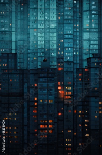 gloomy soviet buildings Russia depressive comfort wallpaper smartphone photo facade night lights