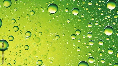 Water Droplets on a Vibrant Green Background