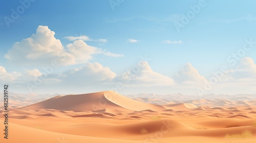 Endless sand dunes stretching to the horizon under a cloudless desert sky.