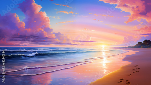 Sunset Solitude on Beach