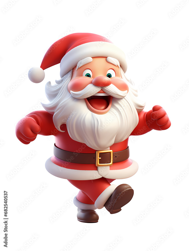 Cartoon 3d Santa Claus full body character isolated on white background, Cute and Funny Santa, Christmas happy smile dancing have fun, png, Cartoon 3d Santa Claus full body character isolated on white background, Cute and Funny Santa, Christmas happy smile dancing have fun, png,
