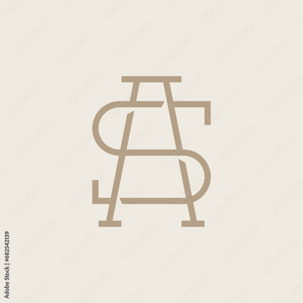 Initial based clean and minimal letter. AS SA Monogram Logo Template. Elegant luxury alphabet vector design. Vector Logo Initial based clean and minimal letter. AS SA Monogram Logo Template. Elegant luxury alphabet vector design. Vector Logo