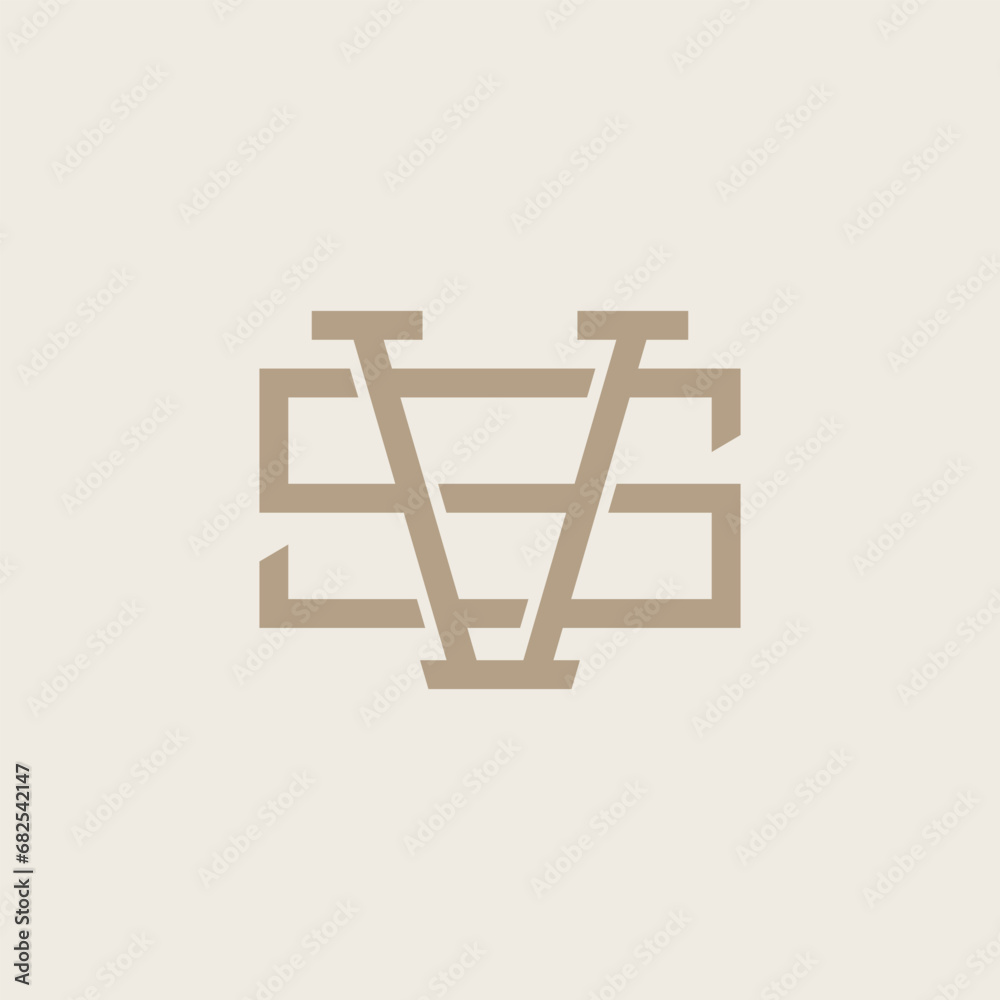 Initial based clean and minimal letter. SV VS Monogram Logo Template. Elegant luxury alphabet vector design. Vector Logo Initial based clean and minimal letter. SV VS Monogram Logo Template. Elegant luxury alphabet vector design. Vector Logo