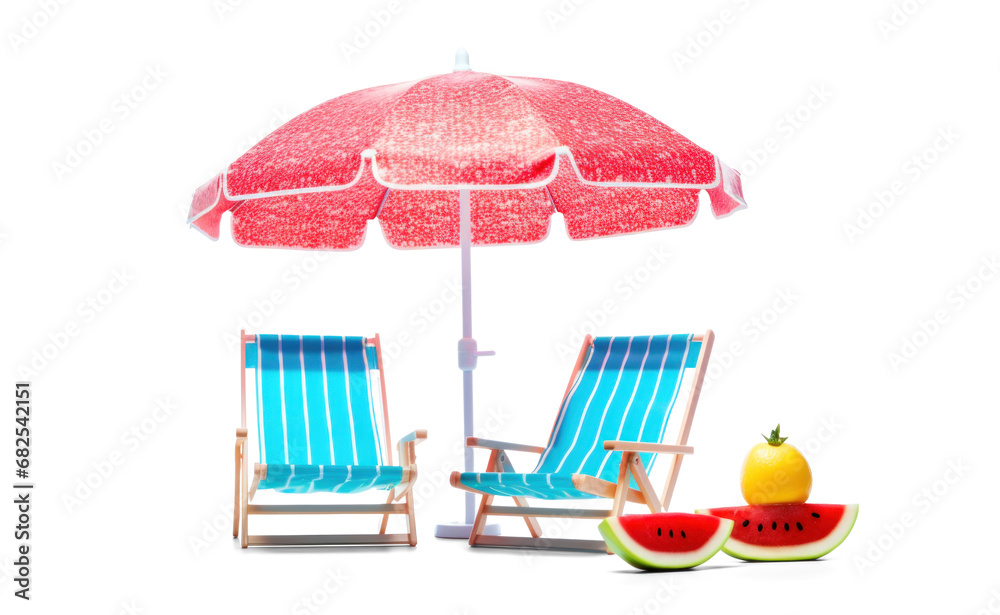Summer Fun with Lounge Chairs and Umbrella